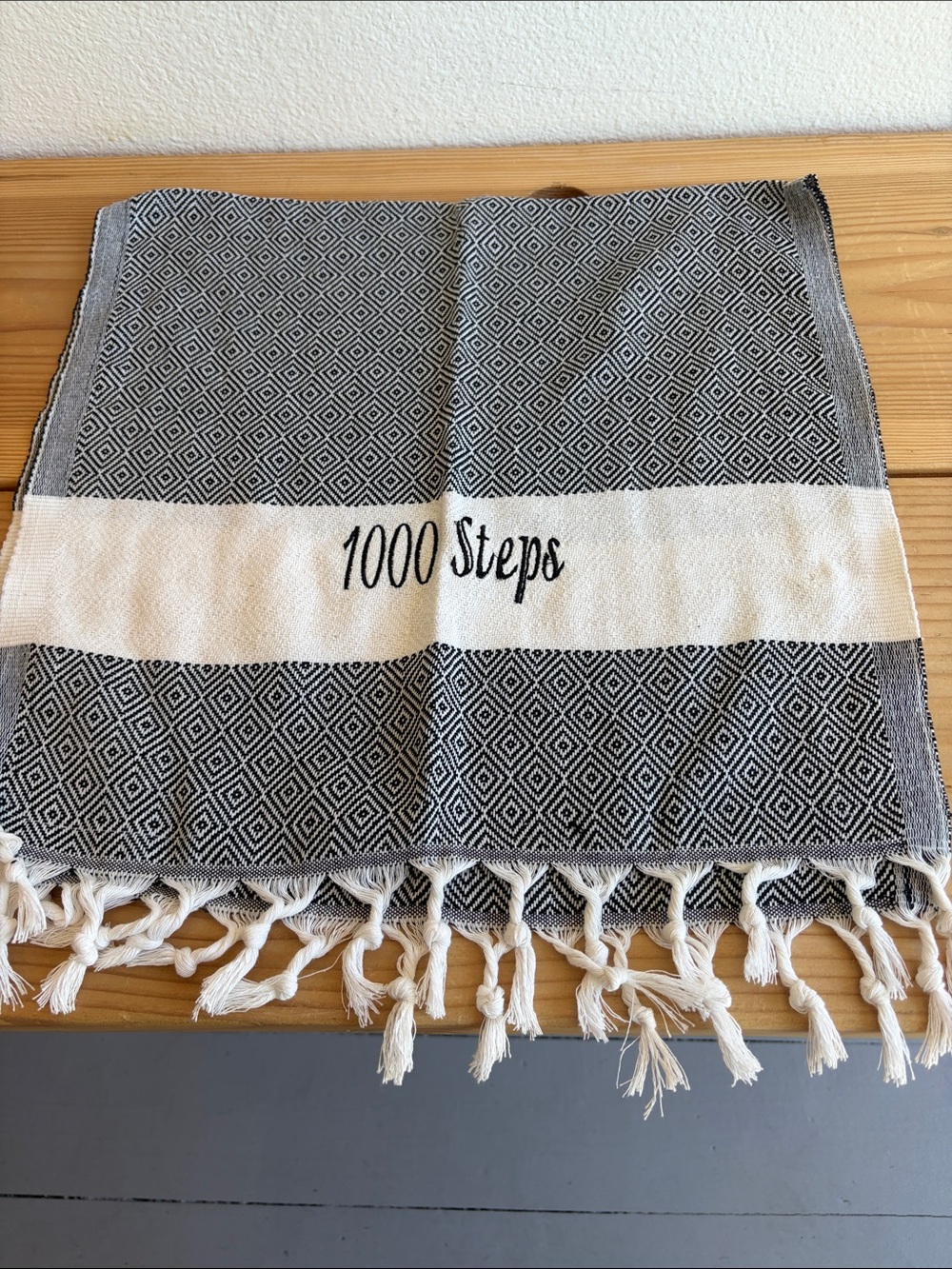 Black & White Diamond Turkish Towel Laguna Beach 1,000 Steps Beach.